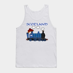 Scotland Steam Train Scottish Flag St Andrews Day Tank Top